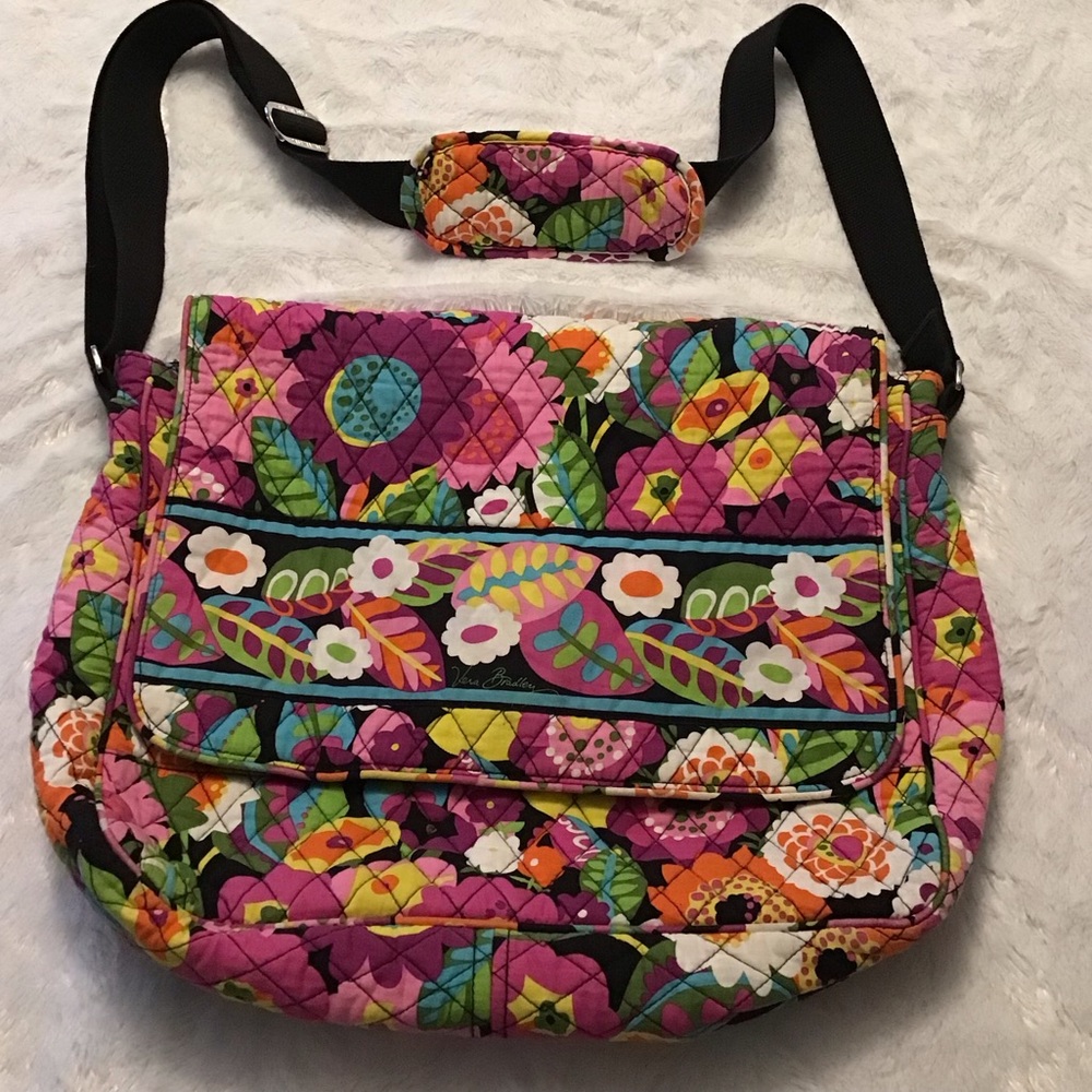 Vera Bradley Messenger Bag.  Spring Garden Adjustable Shoulder, Crossbody Bag